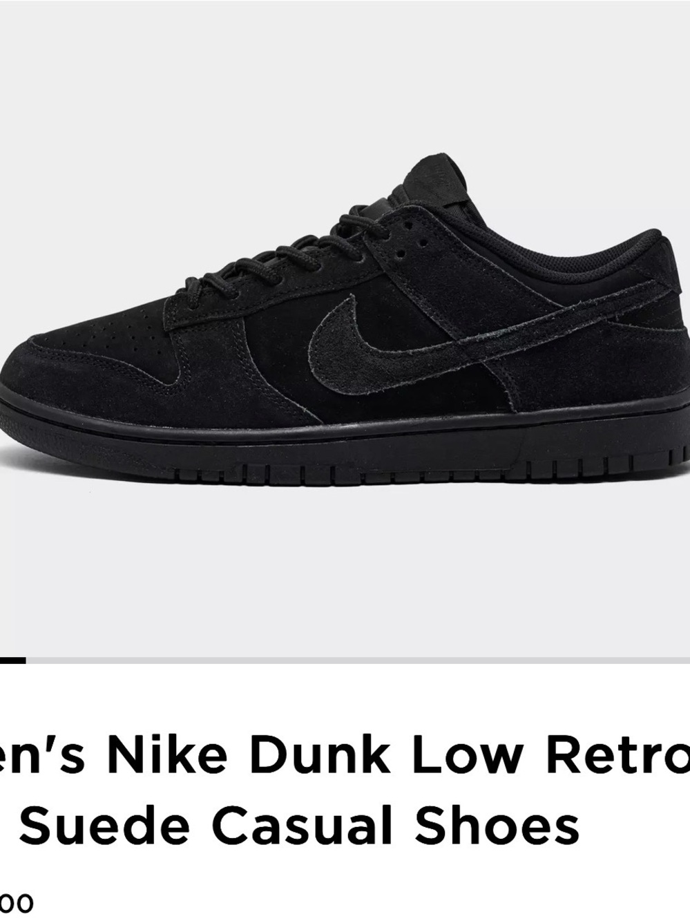 Nike Dunk Low Suede Sneakers - Black